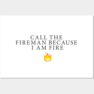 Fire text Posters and Art